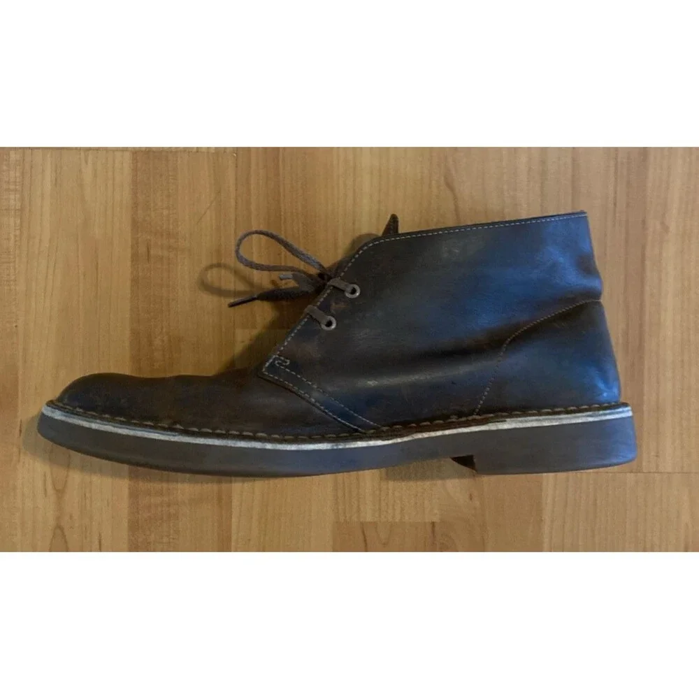 Clarks Chukka Boots Mens 11 M Brown Leather Distressed Bushacre Heritage Rustic‎